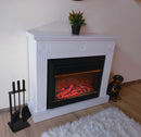 Camino Elettrico da Pavimento 80x95x27 cm Effetto Fiamma 1500W Bonita & Mars Bianco/nero