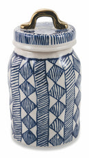 Barattolo Ø11x20 cm in Gres VdE Tivoli 1996 Masai Blu e Bianco