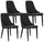 Set 4 Sedie 47x45x46 cm in Similpelle da Interno Nero