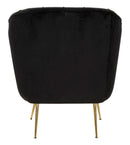 Poltrona Budapest Nera con Cuscino 88x83x91 cm in Compensato e Spugna e Ferro e Poliestere Nero      