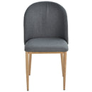 Set 2 Sedie imbottite in Acciaio e Poliestere 50x58x85 cm  Grigie