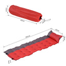 Materassino Gonfiabile da Campeggio con Cuscino PVC Rosso 191x63x5 cm 