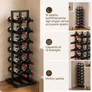 Cantinetta Vini Portabottiglie da Terra 31x23x84,5 cm Capienza per 12 Bottiglie in Metallo Nero      