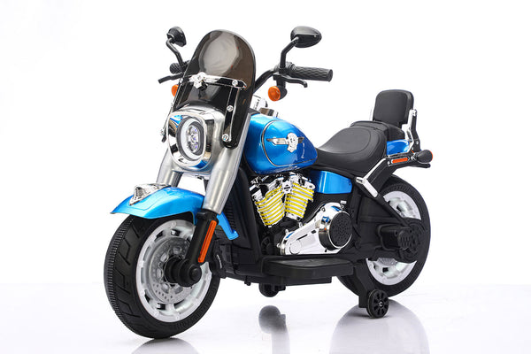 sconto Moto Elettrica per Bambini Cruiser Acceleratore a Manubrio 12V 7Ah Blu Metallizzato