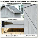 Armadio da Esterno 77x52,5x178 cm Armadio con Banco Lavoro Ribaltabile in Legno Grigio      