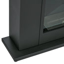 Camino a Bioetanolo da Pavimento 73x20x75 cm Bruciatore da 0,9L in Acciaio Verniciato  Nero Opaco 