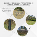 Gazebo da Giardino 3,96x3,96m in Metallo Cachi e Caffè
