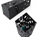 Portaombrelli Design Quadrato 49x15,5x15,5 cm Vaschetta Salvagoccia in Ferro Nero      