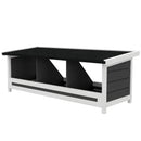 Nido per Galline 95x37x34 cm a 3 Aree con Base Rialzata e Tetto in Legno e Bitume Grigio      