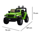 Macchina Elettrica per Bambini Fuoristrada Jeep Wrangler Rubicon 12V con Telecomando Verde