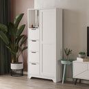Mobile 4 Cassetti 5 Ripiani 164,5x77x29,6 cm in MDF Yada Bianco