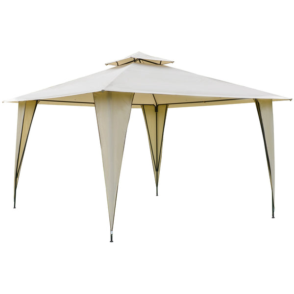 Gazebo da Giardino 3,5x3,5x2,7m in Metallo Doppio Tettuccio Beige acquista