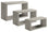 Set 3 Mensole da Parete Rettangolare in Fibra di Legno Trittico Rovere Grigio New