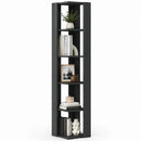 Libreria Angolare 34x34x161 cm Scaffale Salvaspazio 5 Ripiani in Legno Antracite     
