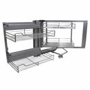 Set 4 Cestelli in Acciaio Inox per Mobile ad Angolo Cieco 90-100 cm Mano Sinistra