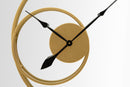 Orologio Specchio 90x5,5x90 cm in Ferro e MDF e Specchio Oro      