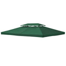 Copertura per Gazebo  a 2 Livelli  con Cinghie e 10 Fori di Drenaggio 4x3m in Poliestere Verde