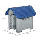 Cuccia per Cani Taglia Piccola 59x75x66 cm in Plastica Blu e Grigia
