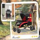 Passeggino per Cani Taglia Grande 124x67x100 cm Pieghevole con Finestre a Rete Nero  