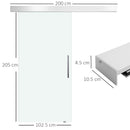 Porta Scorrevole Vetrata 102,5x205 cm Satinata 