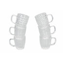 Set 6 Tazzine da Caffè Ø6x7 cm in Vetro Trasparente VdE Tivoli 1996 Geometrie