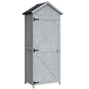 Armadio da Esterno 77x52,5x178 cm Armadio con Banco Lavoro Ribaltabile in Legno Grigio      