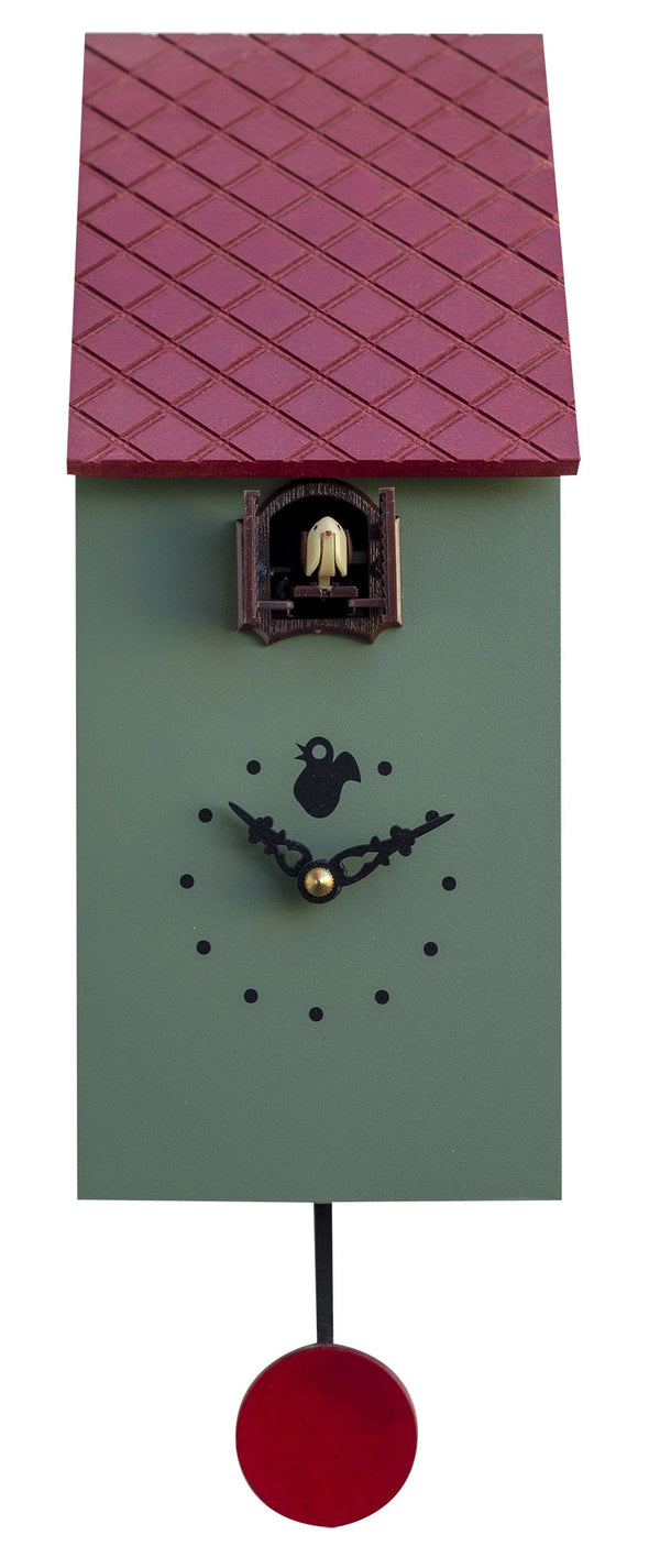Orologio a Cucù da Parete 13x30x12 cm Pirondini Italia Portofino Verde Reseda sconto