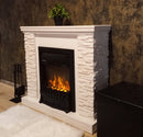 Camino Elettrico da Pavimento 90,3x98x30 cm Effetto Fiamma 2000W Rock & Pluton Noce