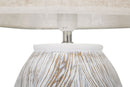 Lampada da Tavolo Ovale Atene 38x67x38 cm in Poliresina Bianco/Marrone