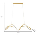 Lampadario LED Uter Oro 80x20x120 cm in Alluminio e Ferro e PVC Nero e Bianco      