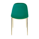 Set 4 Sedie Imbottite 44x55x86 cm in Velluto Verde e Oro
