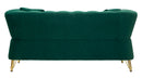 Divano Emy Verde con Cuscini 162x83x76 cm in Legno e Poliestere      