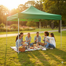 Gazebo Richiudibile Pieghevole 3x3m in Acciaio e PVC Impermeabile Verde