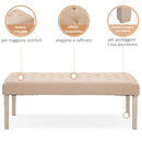 Panca in Tessuto Poliestere 133x 49x50 cm   Beige
