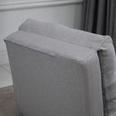 Poltrona Letto 3 in 1 Convertibile in Chaise Longue e Divano da Terra con 2 Cuscini in Tessuto Effetto Lino Grigio Chiaro      