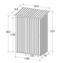 Casetta Box da Giardino in Lamiera Grigio per Deposito Attrezzi 130X77X196 Cm Bertozzi