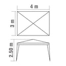 Gazebo da Giardino Struttura in Metallo Telo in Polietilene Bertozzi - 3x4 m