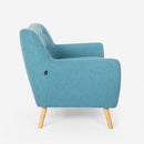 Divano 2 Posti 125x83x82 cm in Tessuto Blu