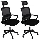 Set 2 Sedie Poltrona Opertative da Ufficio in Nylon Nera