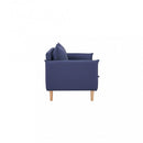 Divano 2 Posti Florin 130x84x51 h cm in Tessuto Blu