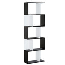 Libreria da Muro Moderna 5 Ripiani in Legno Bianco e Nero 60x24x1184.5 cm 
