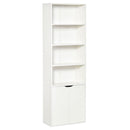 Libreria Moderna 4 Ripiani 59x29x180 cm con Armadietto a 2 Ante in Legno Bianco