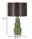 Lampada da Tavolo Eva Three Ø33x57 cm in Vetro e Ferro e Tessuto Bianco e Grigio      
