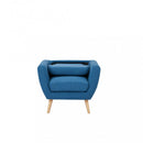Poltrona Burton 84x79x86 h cm in Tessuto Blu