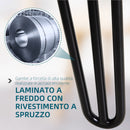 Set 4 Gambe per Tavolo 12x12x71 cm in Acciaio Preforato Nero