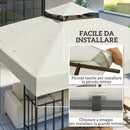 Copertura per Gazebo da Giardino 3x3 m UPF30+ a 2 Livelli in Poliestere Grigio Chiaro      