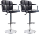 Set 2 Sgabelli con Alzata a Gas e Seduta Girevole in Similpelle Charlotte Nero