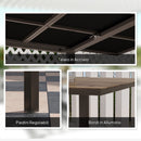 Tavolo da Giardino 160-240x90x74 cm per 6-8 Persone Piano Effetto Legno   