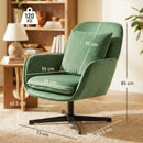 Poltrona da Salotto Girevole 73x83,5x85 cm con Cuscino Lombare e Rivestimento in Tessuto Effetto Velluto Verde      