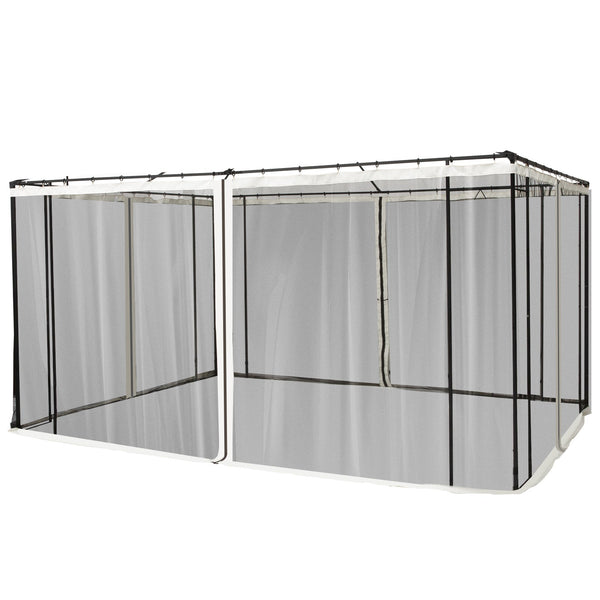 acquista Zanzariera per Gazebo Tende di Ricambio Universale 352x207 cm con Cerniere Nero/Beige
